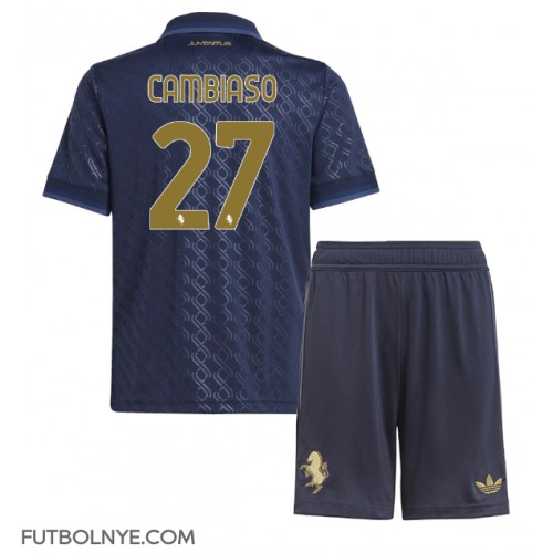 Camiseta Juventus Andrea Cambiaso #27 Tercera Equipación para niños 2024-25 manga corta (+ pantalones cortos)